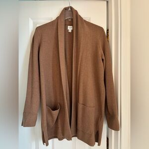 J Crew Open Front Tan Cardigan, size PL